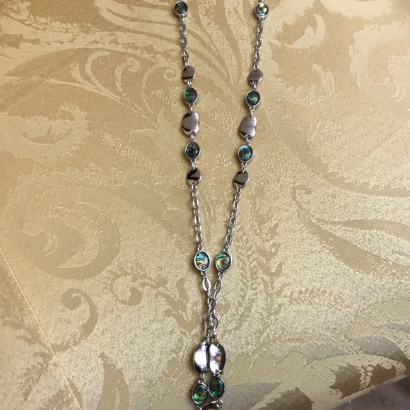 Lia Sophia Silver n aquamarinish tone necklace - Picture 5 of 5